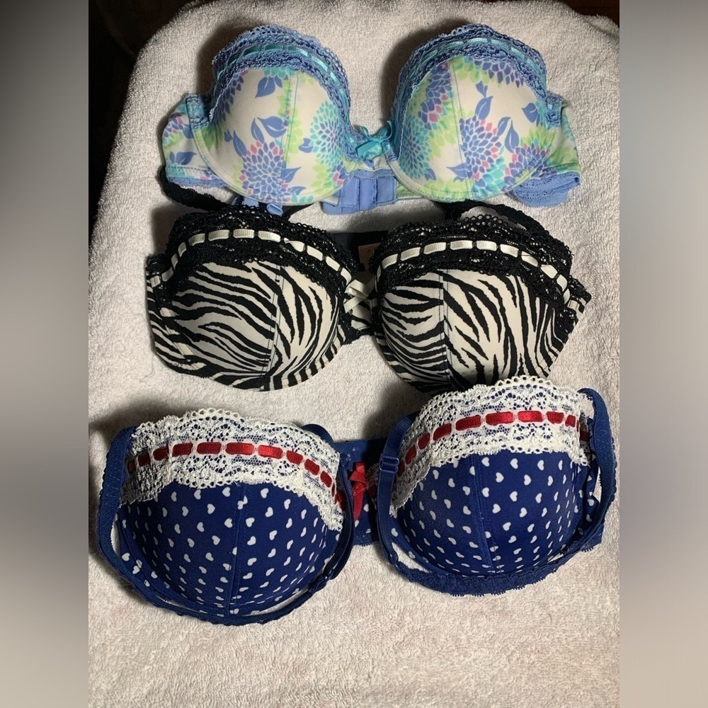 3 La Vie En Rose Floral Print Underwire Bras - Polka Dots, Zebra, Floral